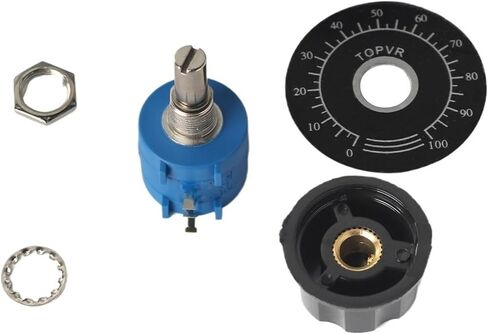 1Set 3590s 10K Multiturn قابلة للتعديل الجهد wirewound المقاوم 2W 3590S-2-103L 500 1K 2K 5K 20K 100K OHM MF-A03 + KNOB (5K OHM) in Saudi Arabia