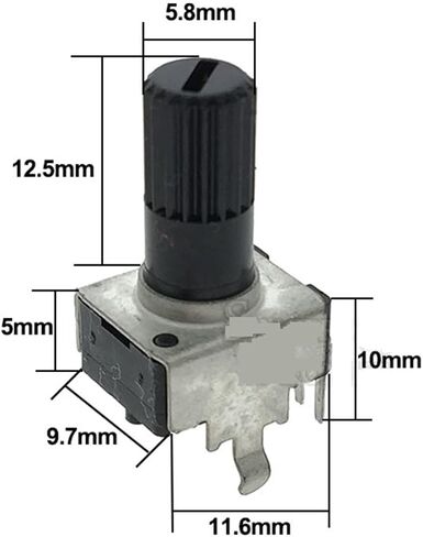 10PCS RV09 Vertical 12.5mm Shaft 1K 2K 5K 10K 20K 50K 100K 1M 0932 Adjustable Resistor 9 Type 3Pin Seal Rotary Potentiometer(1M Ohm) in Saudi Arabia