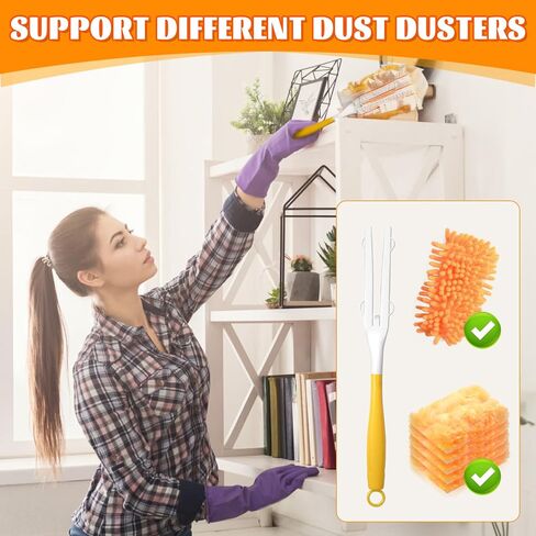 Extender Duster Handle Compatible with Swiffer Duster Refill,Adjustable Length Handles Only,Replacement Duster Handles,Extended Handle (3, Yellow) in Saudi Arabia