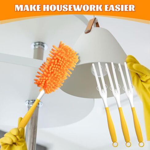 Extender Duster Handle Compatible with Swiffer Duster Refill,Adjustable Length Handles Only,Replacement Duster Handles,Extended Handle (3, Yellow) in Saudi Arabia