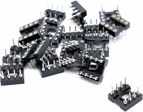 Oiyagai 30 PCS DIP IC ALTAPTER ، 2.54 مم الملعب ، 8 دبوس مستديرة لحام الثقب ، مقبس لوحة ثنائي الفينيل متعدد الكلور للتراجع ، إلكترونيات DIY ، مشاريع الإصلاح in Kuwait