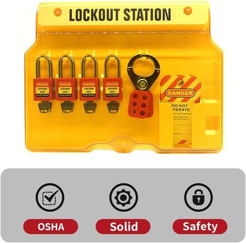 Lockout Tagout Station Loto Device Wall Mount Lock Out Tag Out Kit Board for 5 Safety Padlock,2 Hasp,20 Lockout Tagout Tags,20 Nylon Ties for Industrial,Electric Power,Machinery OSHA in Kuwait