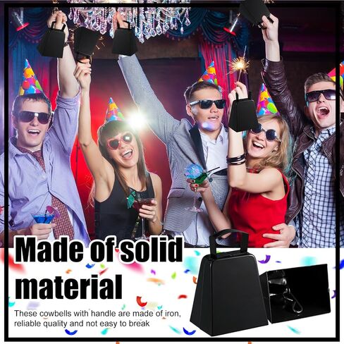 Boao 12 Pack Metal Cowbells with Handle 4 Inch Cow Bells Noise Makers Hand Percussion Cowbells Loud Cheering Bells for Sporting Events Football Games Weddings School Celebrations Party(Blue) in Saudi Arabia