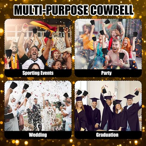 Boao 12 Pack Metal Cowbells with Handle 4 Inch Cow Bells Noise Makers Hand Percussion Cowbells Loud Cheering Bells for Sporting Events Football Games Weddings School Celebrations Party(Blue) in Saudi Arabia
