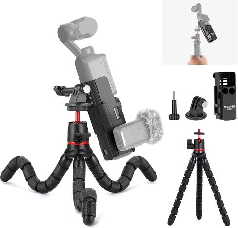 NEEWER 4 In 1 Accessories Kit Compatible with DJI Osmo Pocket 3 & Creator Combo, Backpack Strap Mount Kit with Bracket Cage Extension Adapter, Clip, J Buckle, T Bolt for Trekking Hiking Camping, GP-67 in Saudi Arabia