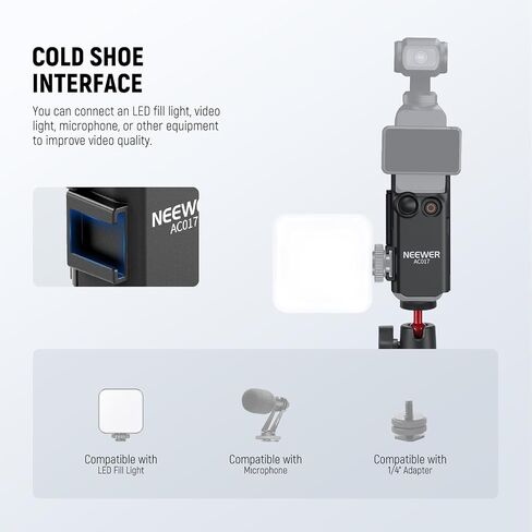 NEEWER 4 In 1 Accessories Kit Compatible with DJI Osmo Pocket 3 & Creator Combo, Backpack Strap Mount Kit with Bracket Cage Extension Adapter, Clip, J Buckle, T Bolt for Trekking Hiking Camping, GP-67 in Saudi Arabia