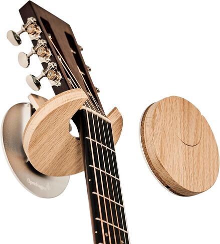 شماعات الجيتار القابلة للطي و Guitar Wall Mount Bracket Pracket for Guitars and Basses - Bative - Danish Design - Space Saving - Wooden - Oak Color - Pratch Proof - Award Award ... in Saudi Arabia