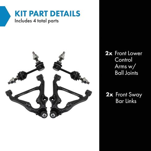 TRQ Front Suspension Kit Control Arm with Ball Joint Sway Bar Stabilizer Link Compatible with 2014-2023 Mitsubishi Mirage 2017-2023 Mirage G4 in Kuwait