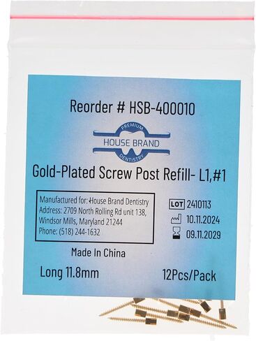 400010 HSB GOLD PLATED POSTS L1#1 Long 11.8mm 12/PK in Saudi Arabia