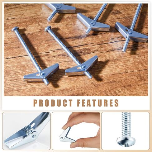 100 PCS 1/4 "× 4" تبديل البراغي براغي الفراشة مرساة مرساة جدار الخدمة الثقيلة للجدران الجافة مع صواميل الجناح لتعليق الأشياء الثقيلة على الجدران الجافة in Saudi Arabia
