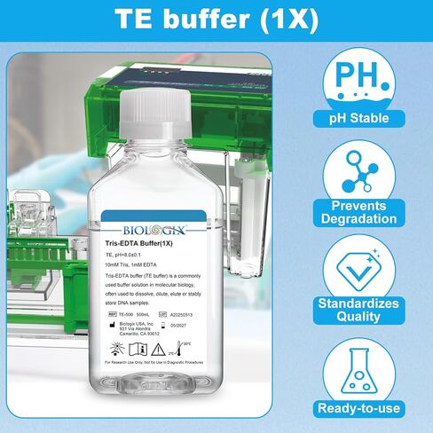 TE Buffer ، Tris-Edta Buffer (1 ×) الرقم الهيدروجيني 8.0 ، 500 مل ، زجاجة واحدة in Kuwait