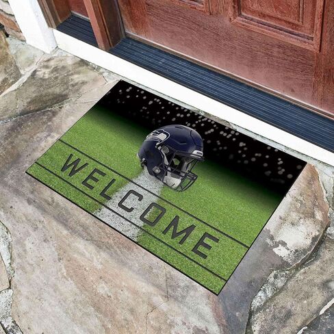Fanmats 19960 Seattle Seahawks Rubber Rubber Outdoor Door Mat - 18in. x 30in. in Kuwait