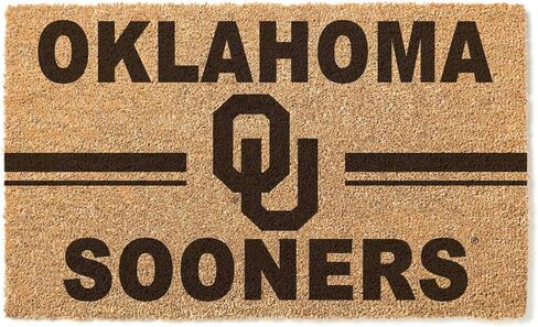 KH Sports Fan Oklahoma Sooners Team Logo Coir Doormat ، 18 × 30 بوصة ، سجادة خارجية Sooners ؛ عرض روح فريقك مع هذا الفريدة من أوكلاهوما سونرز ممسحة in Kuwait