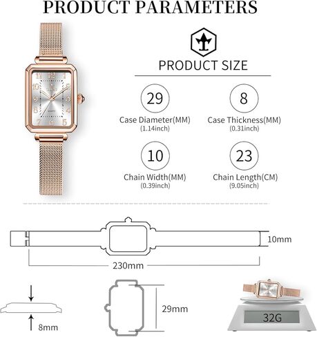 Womens Watch Fashion Dress Dress Mesh Sbart Watchproof Watches for Women Elegant Dainty two Tine Womens Watch Watch Quartz Easy Read Watches With Day Date in Kuwait