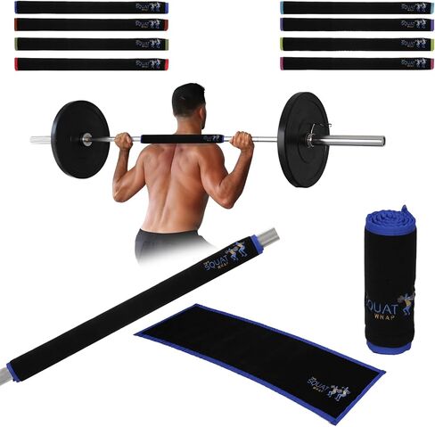 | Squat Wrap (Long) | Thin Bar Pad Wrap. Hugs-the-Bar. Secures to Standard & Olympic Barbells. Great for Squats, Deadlifts, & Leg Day. in Kuwait