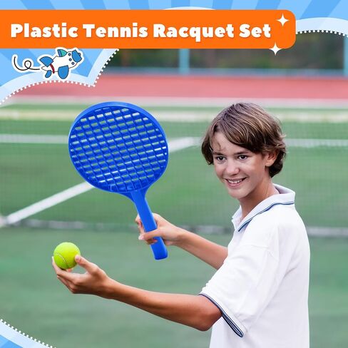 12 PCS Tennis Tennis Racquets PE معدات فصول التربية البدنية للمدرسة الابتدائية ألوان متنوعة (18.9 × 8.1 بوصة) in Saudi Arabia