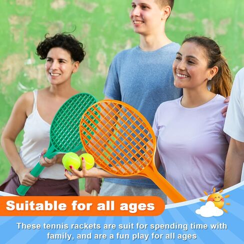 12 PCS Tennis Tennis Racquets PE معدات فصول التربية البدنية للمدرسة الابتدائية ألوان متنوعة (18.9 × 8.1 بوصة) in Saudi Arabia