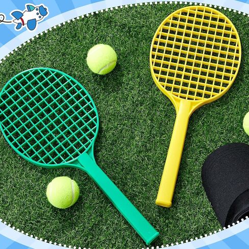 12 PCS Tennis Tennis Racquets PE معدات فصول التربية البدنية للمدرسة الابتدائية ألوان متنوعة (18.9 × 8.1 بوصة) in Saudi Arabia