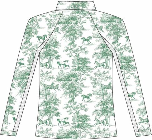 Kids Green Equestrian Toile 1/4 Zip - Long Sleeve in Saudi Arabia