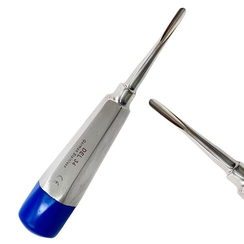 #34 مصعد الأسنان الأسنان مع طرف مستقيم ومقبض ملون ، استخراج أسنان سمحفي بطيفية مخطط الأسنان - مقبض جوفاء - الفولاذ المقاوم للصدأ الألماني in Kuwait