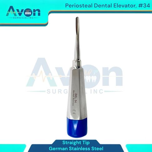 #34 مصعد الأسنان الأسنان مع طرف مستقيم ومقبض ملون ، استخراج أسنان سمحفي بطيفية مخطط الأسنان - مقبض جوفاء - الفولاذ المقاوم للصدأ الألماني in Kuwait