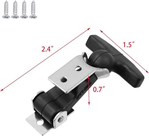 Coshar 2Pcs Stainless Steel Flexible Drawer Latches Rubber Flexible T-Handle Hasp Draw Latch with Brackets for Tool Cabinet,Hood or Vehicle Engine in Saudi Arabia
