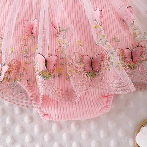 Baby Girl Clothes Infant Summer Outfits Cute Butterflies Mesh Ruffle Sleeveless Romper Headband Set 0-12 Months in Saudi Arabia