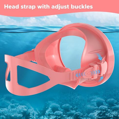 Scuba Mask, Oval Adults Diving Mask, Snorkeling Gear Freediving Mask, Goggles for Snorkel, Swimming Mask for Spearfishing, Tempered Glass HD Anti-Fog in Saudi Arabia