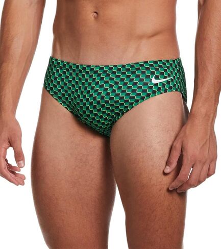 Nike Men Hydrastrong Drippy Check Brief Swimsuit-Court Green (Size 28) in Saudi Arabia