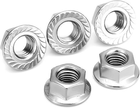 M4 x 0.7mm Serrated Flange Nuts100 Pcs,Metric 304 Stainless Steel FlangeHex Lock Nuts by SUVICTONG,Full Thread, Hex Drive, Bright Finish in Kuwait