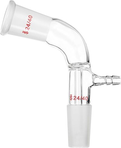 PATIKIL Borosilicate Glass Take Off Adapter, 105 Degree 24/40 Outer Joint Bent Distillation Connecting Adapter Distillation Part for Lab Use Equipment Supply in Saudi Arabia