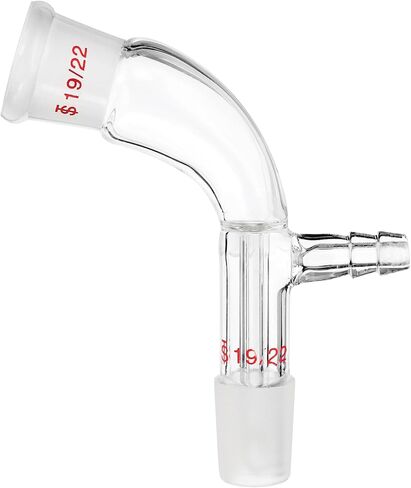 PATIKIL Borosilicate Glass Take Off Adapter, 105 Degree 24/40 Outer Joint Bent Distillation Connecting Adapter Distillation Part for Lab Use Equipment Supply in Saudi Arabia