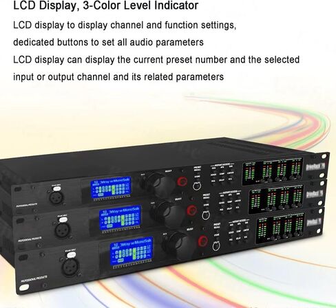 2 الإدخال 6 إدخال معالج الصوت ، معالج تقسيم تردد السماعة ، مع LCD SN ومؤشر المستوى ، يمكن تعيينه عبر جهاز كمبيوتر ، لاستوديو DJ ، الأداء المباشر in Kuwait