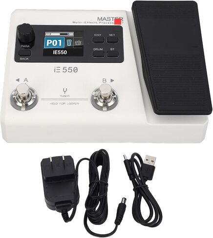 Alomejor Multi Effects Processor, 8 Modules 100 Drum Rhythms Guitar Pedal with and 24 Bit A,D for Guitar Bass Players (US Plug) in Saudi Arabia