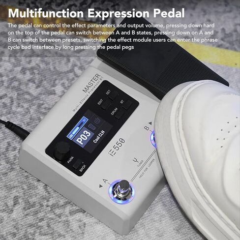 Alomejor Multi Effects Processor, 8 Modules 100 Drum Rhythms Guitar Pedal with and 24 Bit A,D for Guitar Bass Players (US Plug) in Saudi Arabia