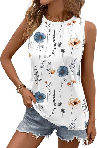 Zeagoo Summer Tank Top for Women 2025 Tops High Deck Tops Lourding Flowy Tary Tunic Uleveless Dorts in Kuwait