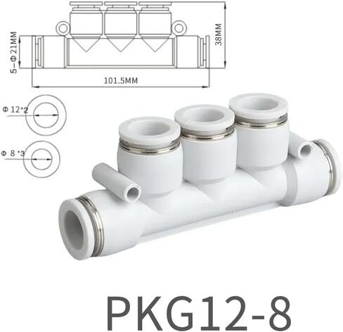 5pcs pkg pk connection connection Quick Air Hose Fitting 12 10 8 6 4 أنبوب أنبوب موصل الضغط الهوائي 4 مم 6 مم 8 مم 10 مم 12 مم (PKG12-10) in Kuwait