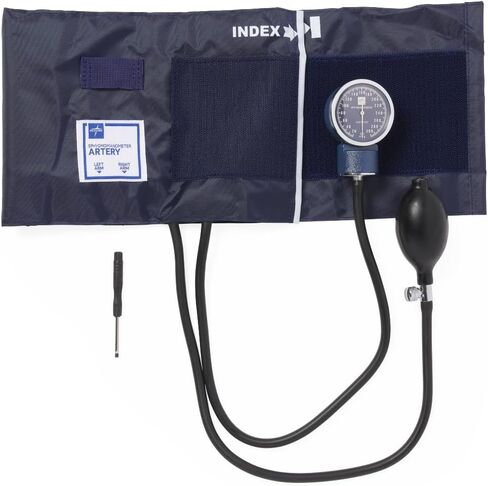 Medline Premier Handheld aneroid sphygmomomanometer ، قراءات دقيقة ، كفة ضغط الدم البحرية ، ضغط الدم البالغ in Kuwait