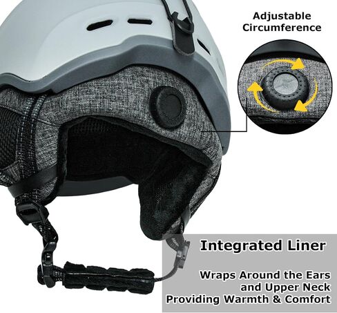 Ski Helmet Lightweight Low-Profile Integrated Liner Snowboard Winter Sports Moisture-Wicking Heat-Trapping 2 Sizes in Kuwait