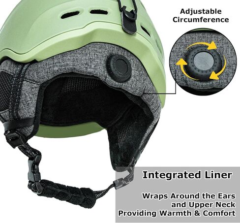 Ski Helmet Lightweight Low-Profile Integrated Liner Snowboard Winter Sports Moisture-Wicking Heat-Trapping 2 Sizes in Kuwait