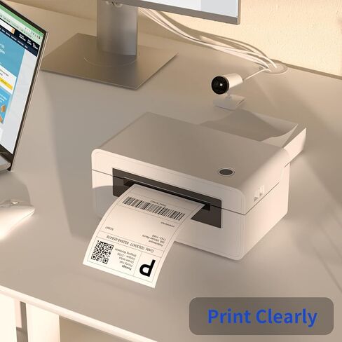 4 "× 6" علامات حرارية مباشرة فانفولف ، 500 لكل مكدس ، ملصقات شحن بيضاء مثقبة متوافقة مع Zebra ، Elton Printers (1 Stack) in Kuwait