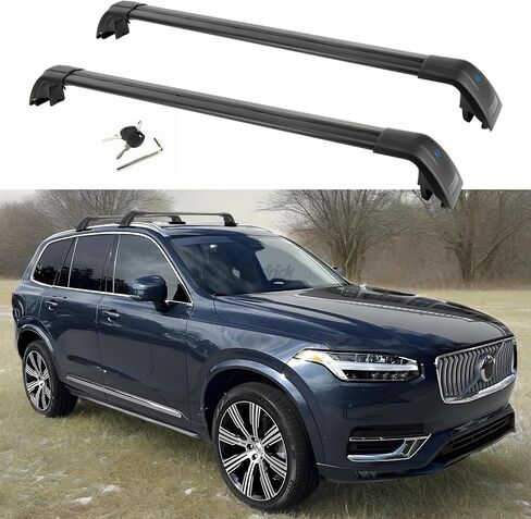 Psler Heavy Duty Roof Racks Cross Bars Compitable with Volvo XC90 2018 2019 2020 2021 2022 2023 2024 2025 with Metal Anti-Theft Lock, Aluminum Roof Rails Crossbars Anti-Theft Non-Corrosion in Saudi Arabia
