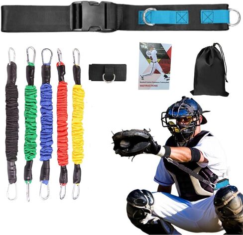 Baseball Resistance Bands for Catcher – Pro-Grade Catcher Framing Receiving Aid | 5-Level Adjustable Catcher Resistance Bands for Baseball/Softball Training (All Ages) in Kuwait