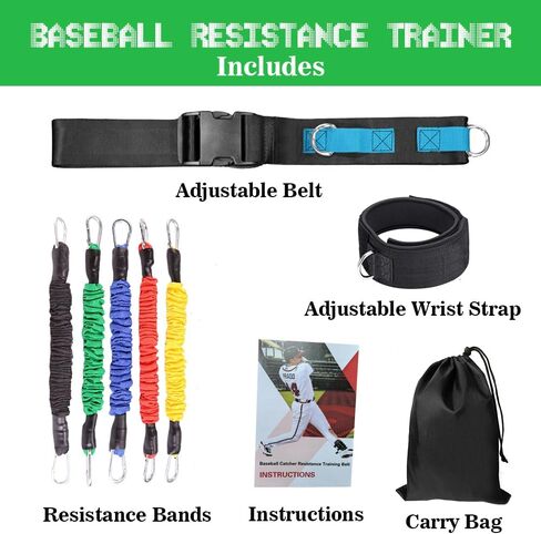 Baseball Resistance Bands for Catcher – Pro-Grade Catcher Framing Receiving Aid | 5-Level Adjustable Catcher Resistance Bands for Baseball/Softball Training (All Ages) in Kuwait