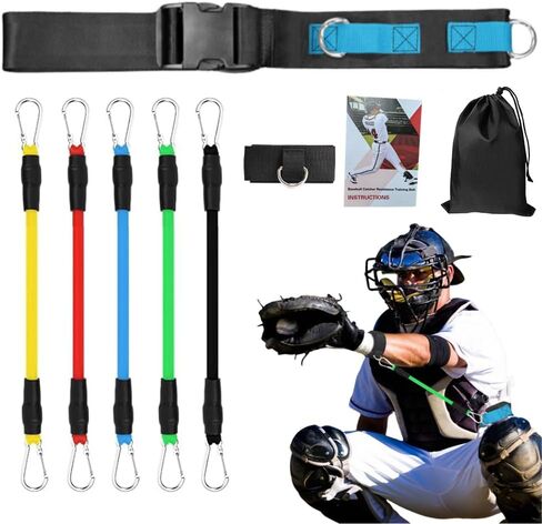 Baseball Resistance Bands for Catcher – Pro-Grade Catcher Framing Receiving Aid | 5-Level Adjustable Catcher Resistance Bands for Baseball/Softball Training (All Ages) in Kuwait