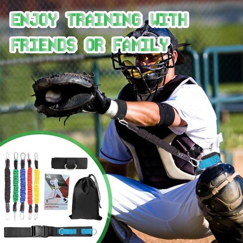 Baseball Resistance Bands for Catcher – Pro-Grade Catcher Framing Receiving Aid | 5-Level Adjustable Catcher Resistance Bands for Baseball/Softball Training (All Ages) in Kuwait