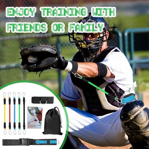 Baseball Resistance Bands for Catcher – Pro-Grade Catcher Framing Receiving Aid | 5-Level Adjustable Catcher Resistance Bands for Baseball/Softball Training (All Ages) in Kuwait
