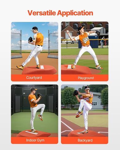 Mound Pitching Mound ، Motable Game Game Mound ، 42 في ممارسات التدريب في الهواء الطلق في الهواء الطلق ، وأدوات عرض للكرة اللينة من قطعة واحدة مع العشب المضاد للمضاد ومطاط نصب in Saudi Arabia