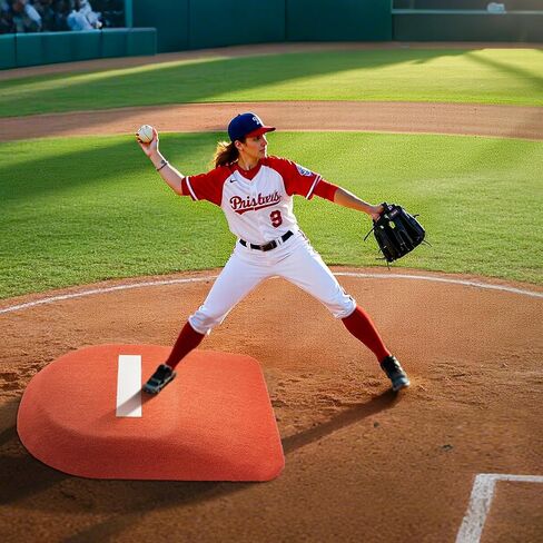 Mound Pitching Mound ، Motable Game Game Mound ، 42 في ممارسات التدريب في الهواء الطلق في الهواء الطلق ، وأدوات عرض للكرة اللينة من قطعة واحدة مع العشب المضاد للمضاد ومطاط نصب in Saudi Arabia