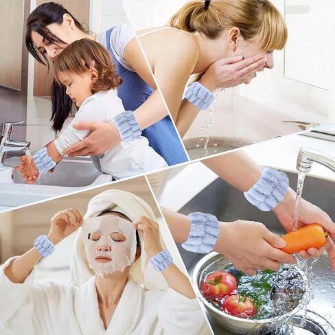 2 Pairs Wrist Washband for Women Washing Face, Wrist Spa Washband Absorbent Wristbands, Prevent Liquids from Spilling Down Your Arms in Saudi Arabia
